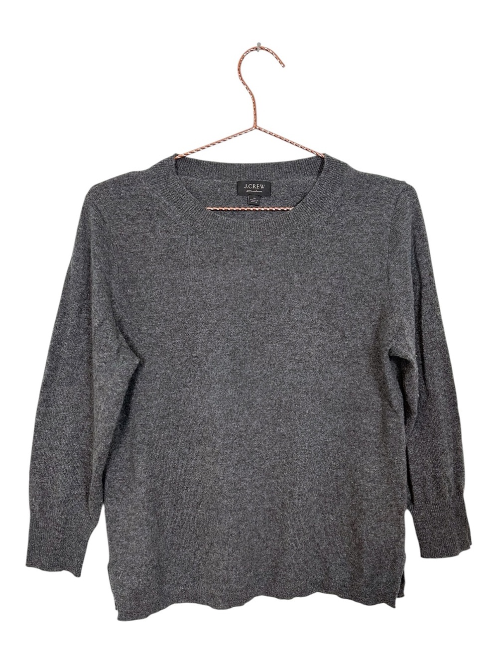 J.Crew 100% Cashmere Gray Crewneck Sweater